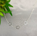 Sterling Silver Necklace With Three Flower Detail