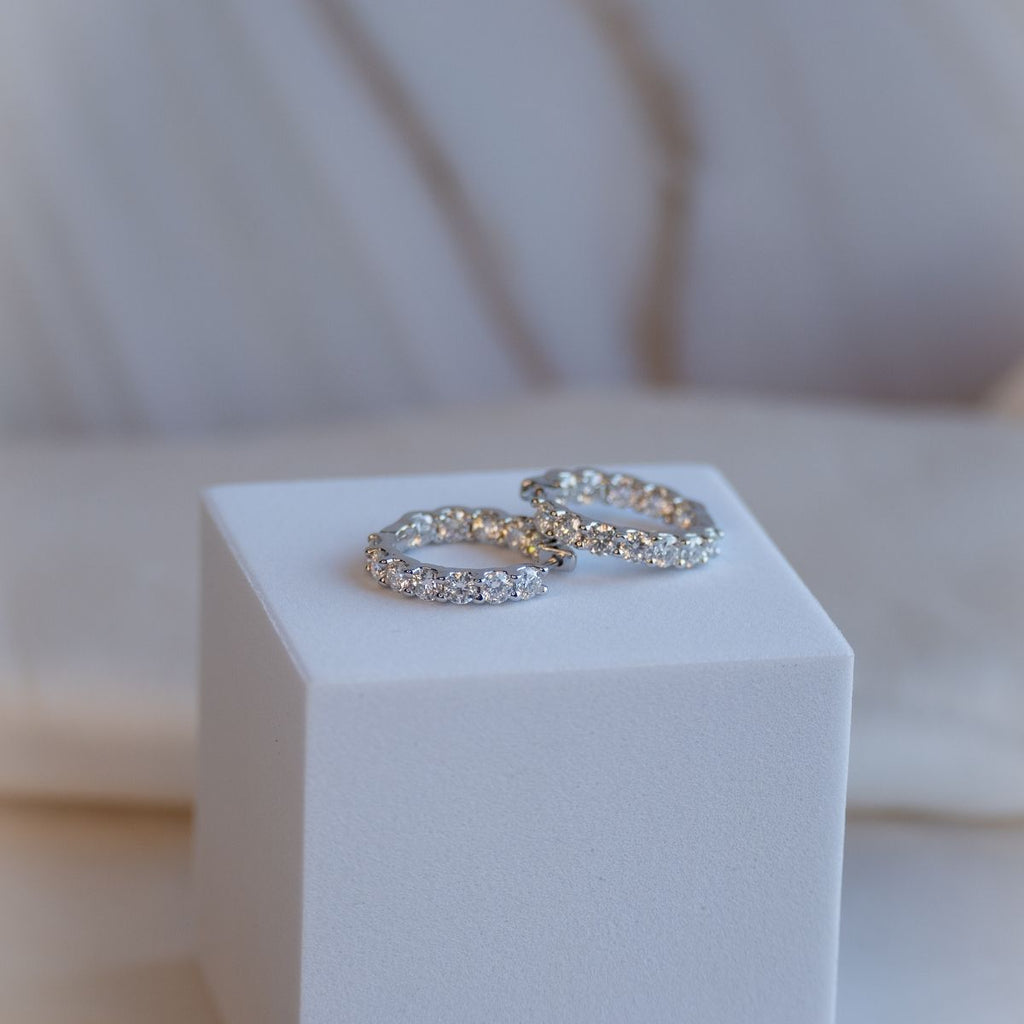 Moissanite 19mm Huggy earrings (with GRA Certificate) - Terciany 