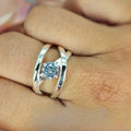Stelring Silver Ring With Cross Over Band And Stunning Cubic Zirconia - Terciany 