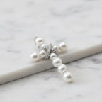 Cross Pendant With Ten Freshwater Pearls And Cubic Zirconia Detail On Chain - Terciany 