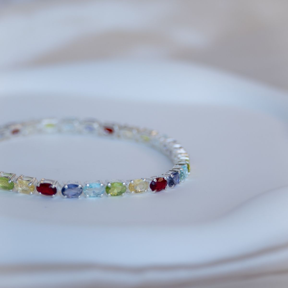 Semi Precious stone Tennis Bracelet