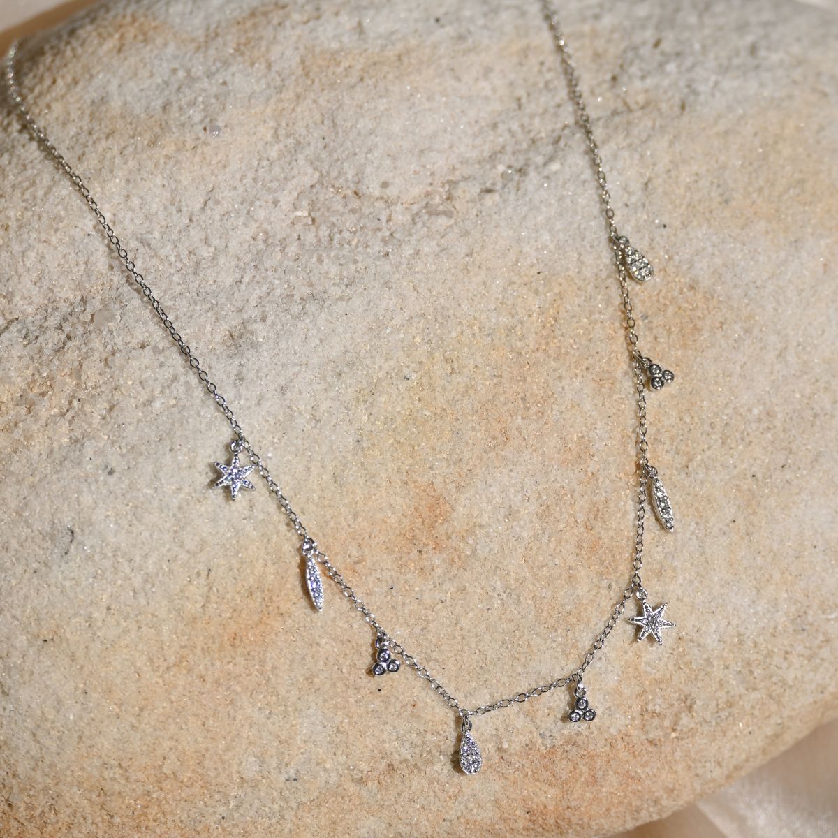 Sterling silver charm necklace