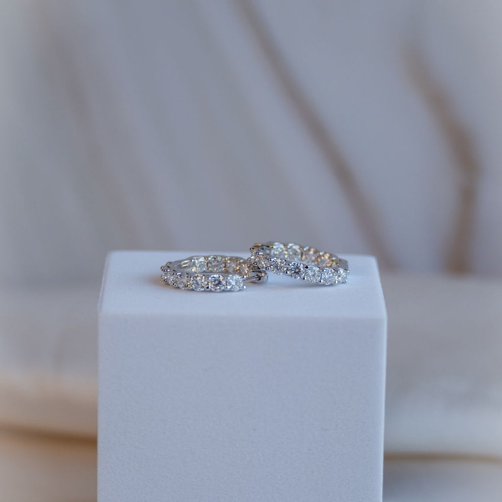 Moissanite 17mm Huggy earrings(with GRA Certificate) - Terciany 
