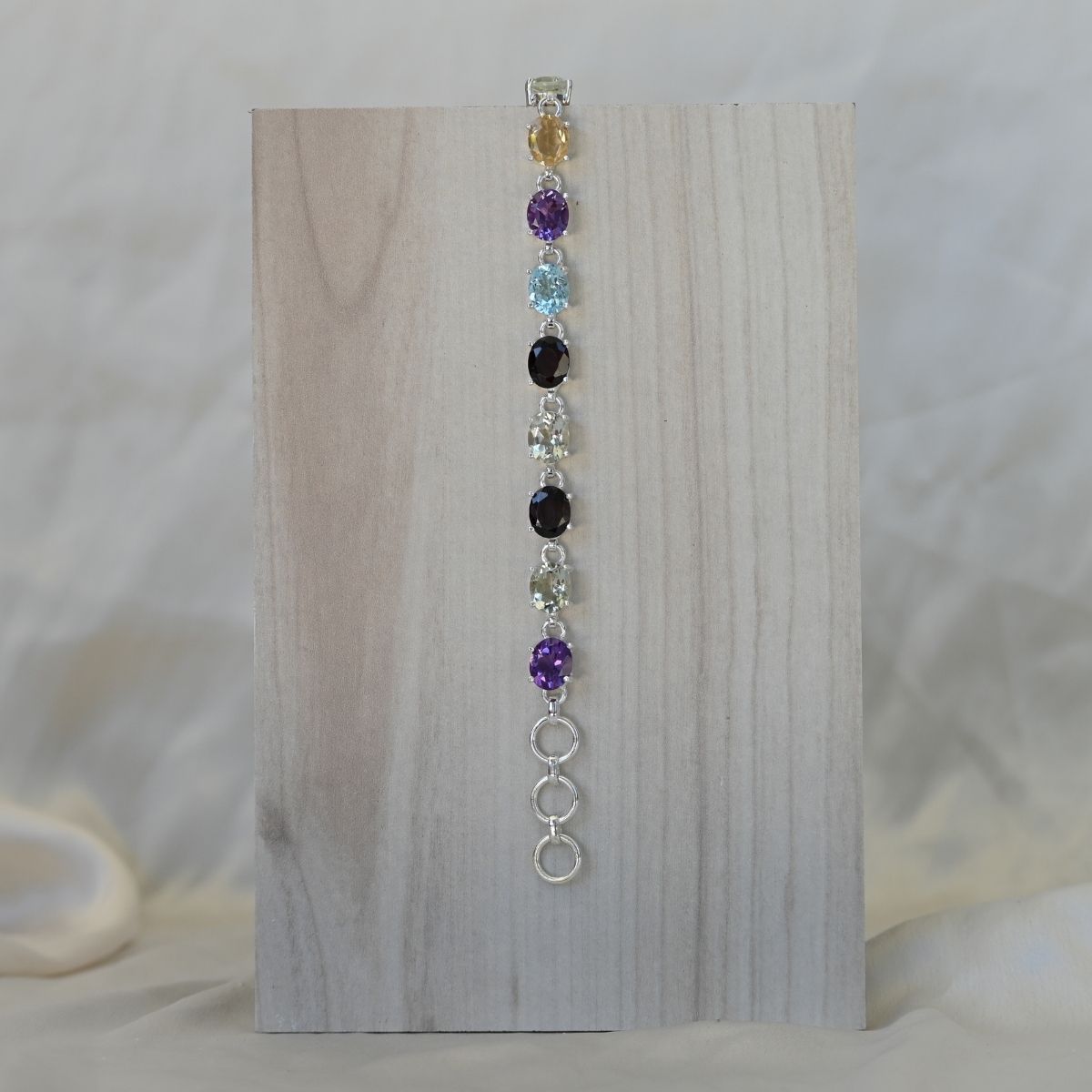 Oval Multi Coloured semi Precious stone Bracelet
