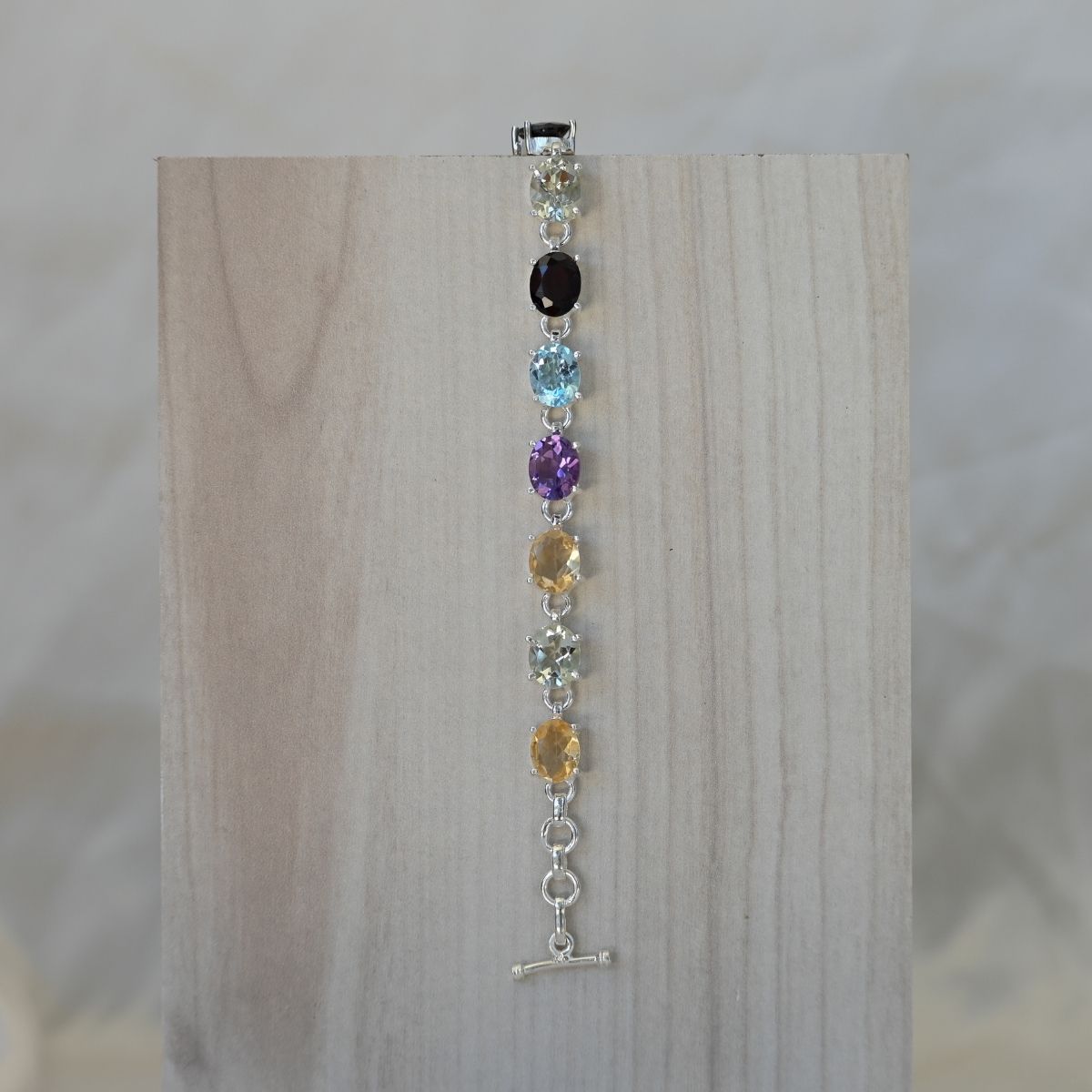 Oval Multi Coloured semi Precious stone Bracelet