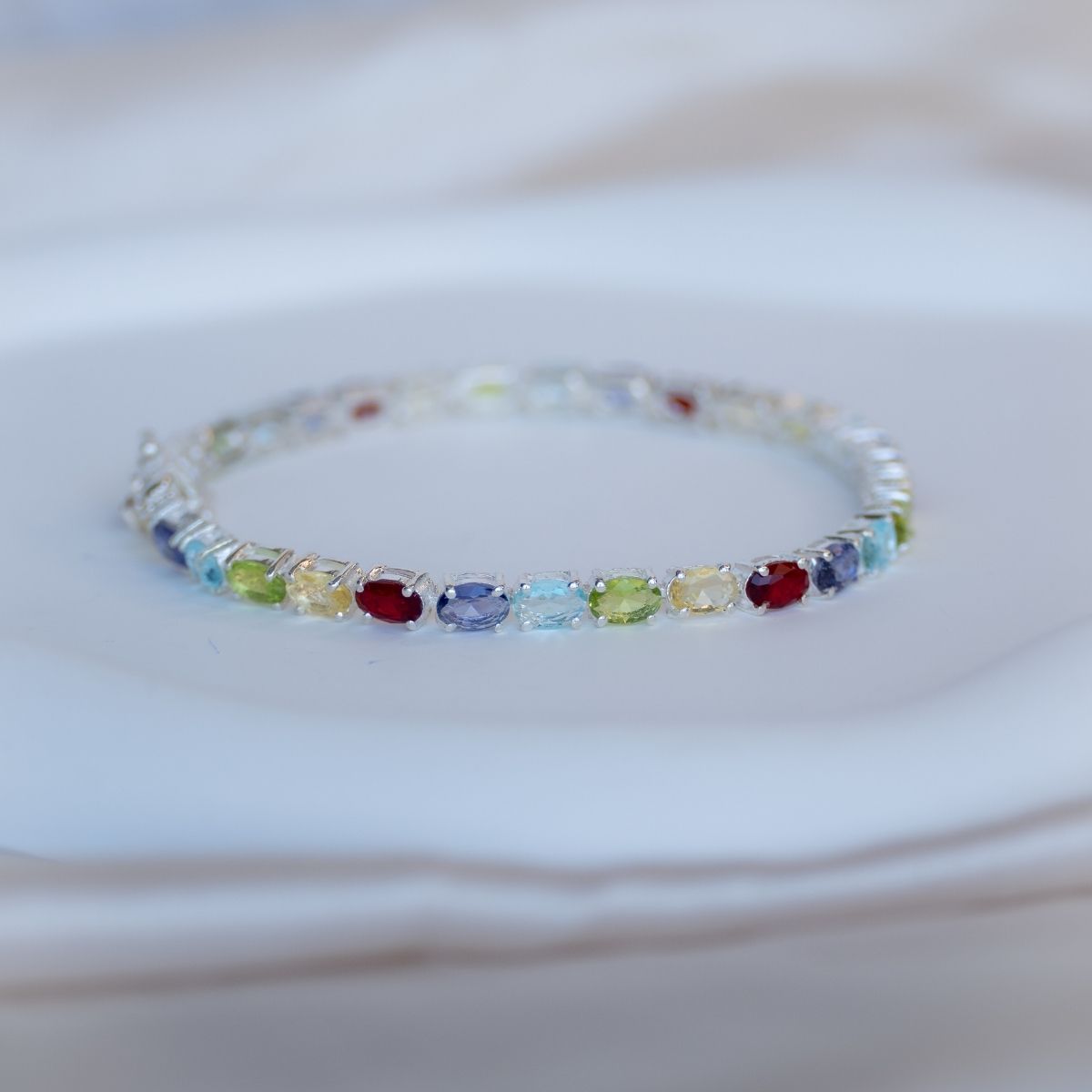 Semi Precious stone Tennis Bracelet