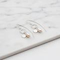 Sterling Silver Drop Earring With Pearl Charm - Terciany 