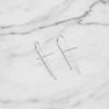Solid cross drop earrings