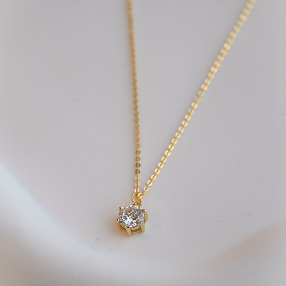 1ct Moissanite Gold Necklace (with GRA Certificate)