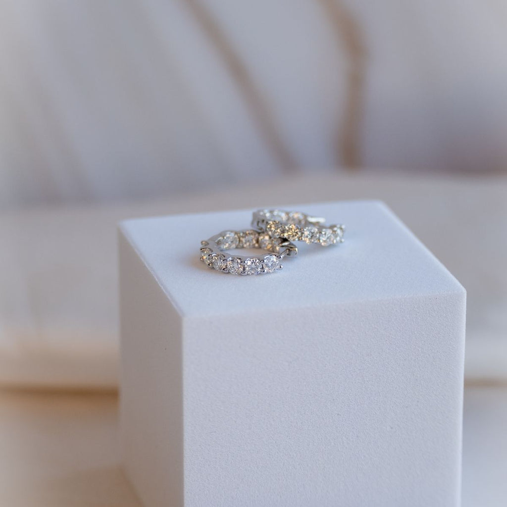 Moissanite 17mm Huggy earrings(with GRA Certificate) - Terciany 