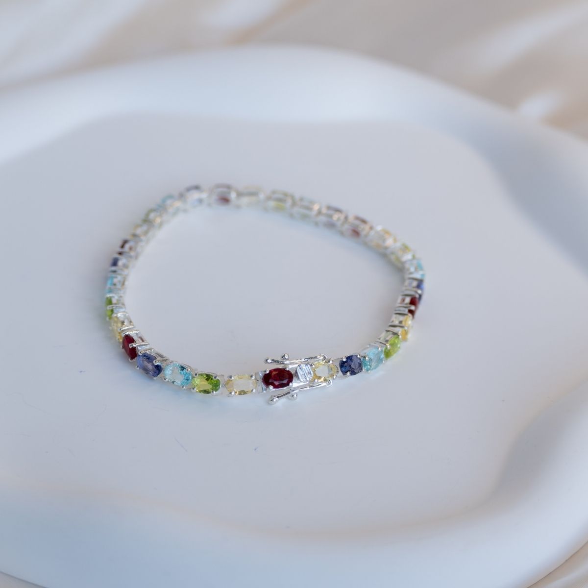 Semi Precious stone Tennis Bracelet