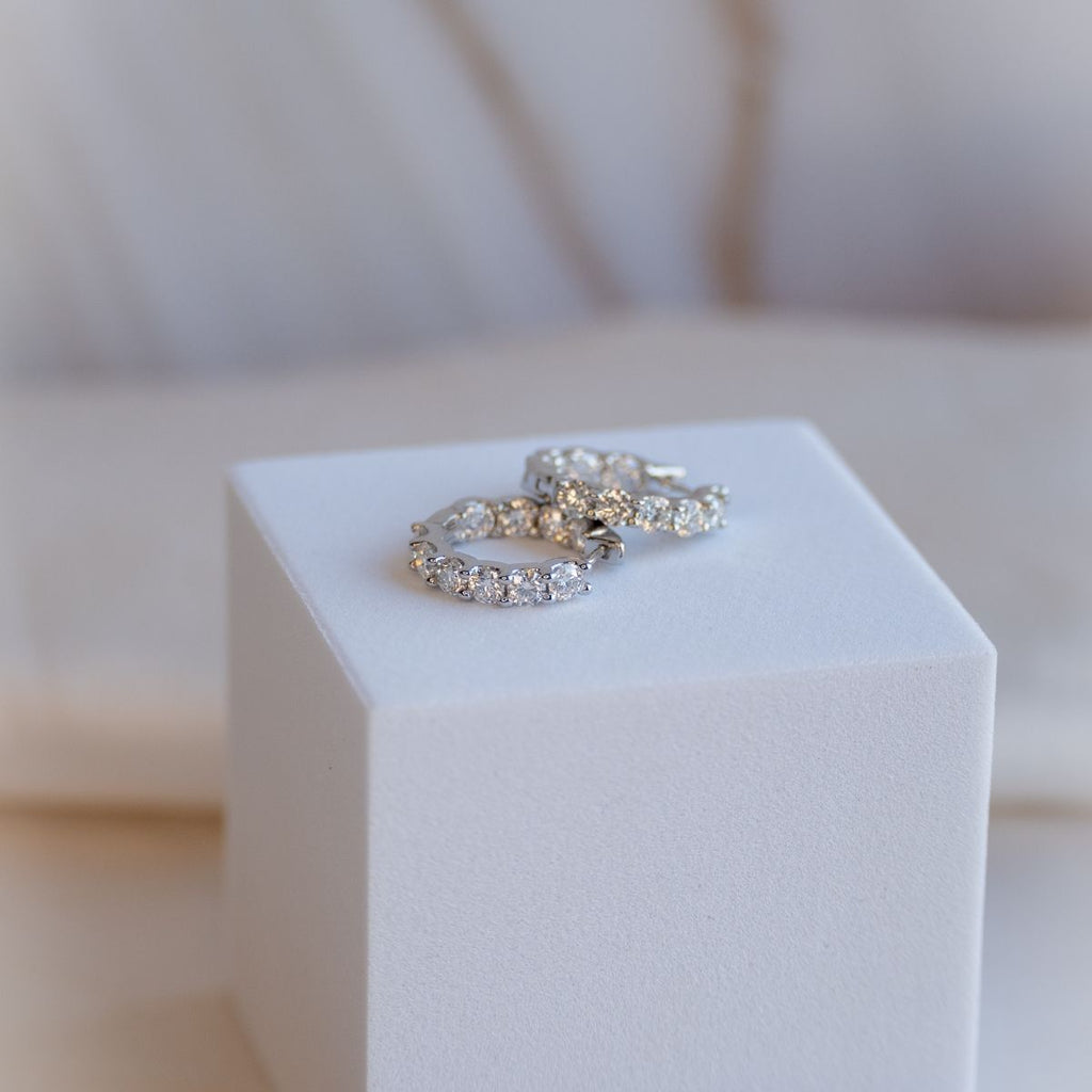 Moissanite 17mm Huggy earrings(with GRA Certificate) - Terciany 