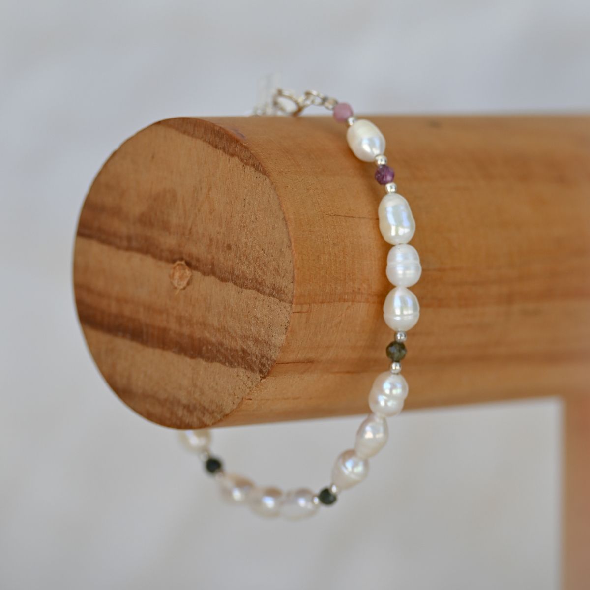 Pearl and Tourmaline mixture bracelet