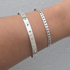 Spike dot silver bangle - Terciany 