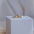 Gold 15mm Huggy earrings with Moissanite Stones(with GRA Certificate) - Terciany 