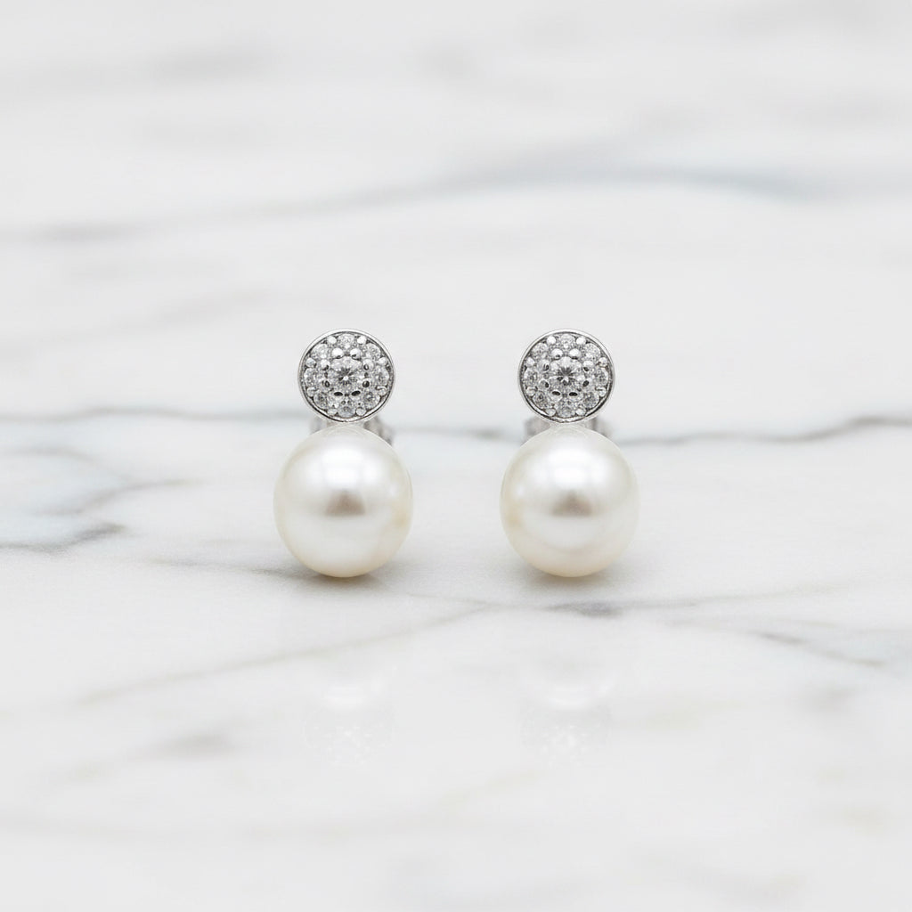 Freshwater Pearls With Round Cubic Zirconia Pavé Top - Terciany 