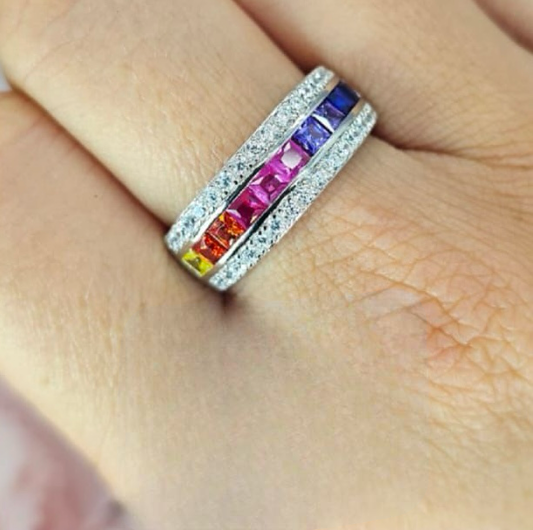 Double bling and rainbow band