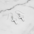 Cross drop earrings