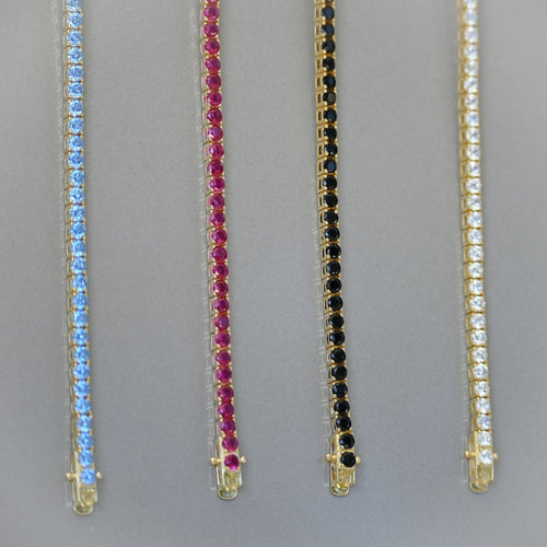 Gold Ruby zirconia tennis Bracelet