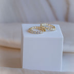 Gold 22mm Huggy earrings with Moissanite stones (with GRA Certificate) - Terciany 