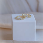 Gold 22mm Huggy earrings with Moissanite stones (with GRA Certificate) - Terciany 