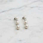 Three Drop Freshwater Pearl Earrings
