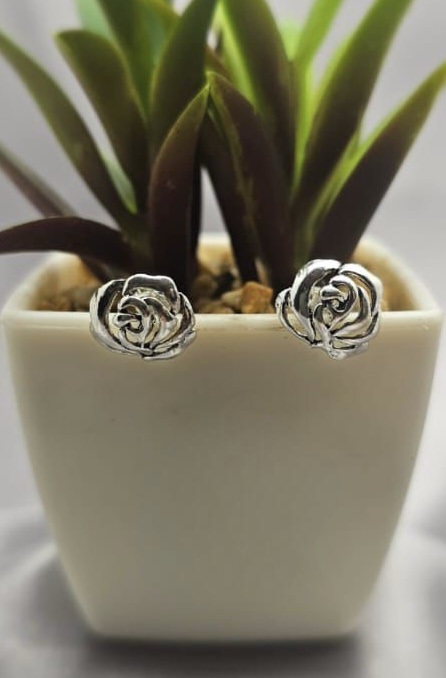 10 mm Sterling silver rose studs