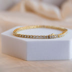 Gold Moissanite Tennis Bracelet (With GRA Certificate) - Terciany 
