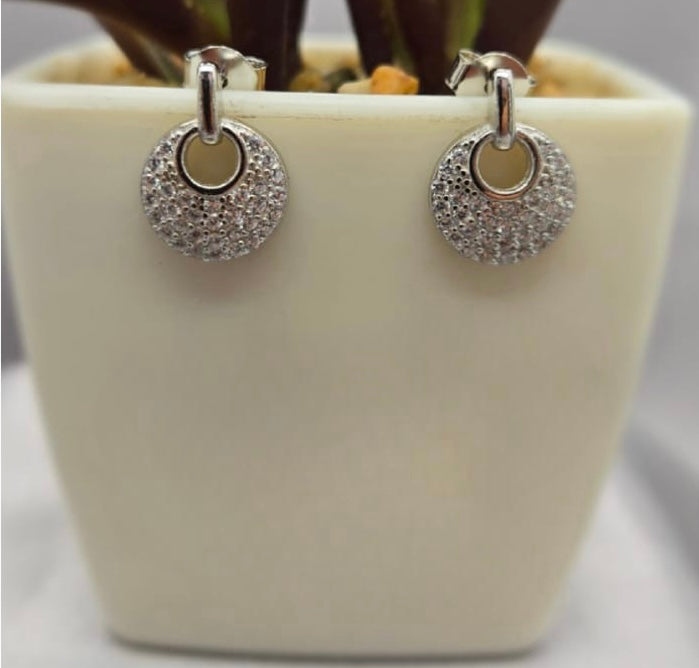 Stunning sterling silver Pavé studs