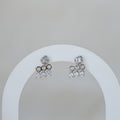 Silver dangly drop stud earrings