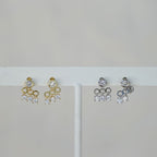 Silver dangly drop stud earrings