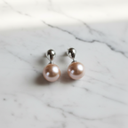 Large Pink Freshwater Pearl Drop Earrings - Terciany 