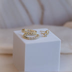 Gold 22mm Huggy earrings with Moissanite stones (with GRA Certificate) - Terciany 