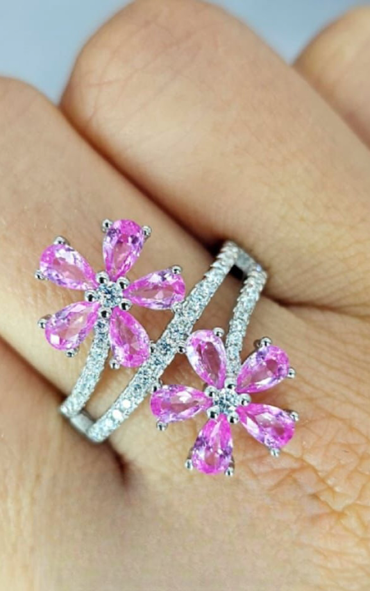 Pretty in pink flower ring