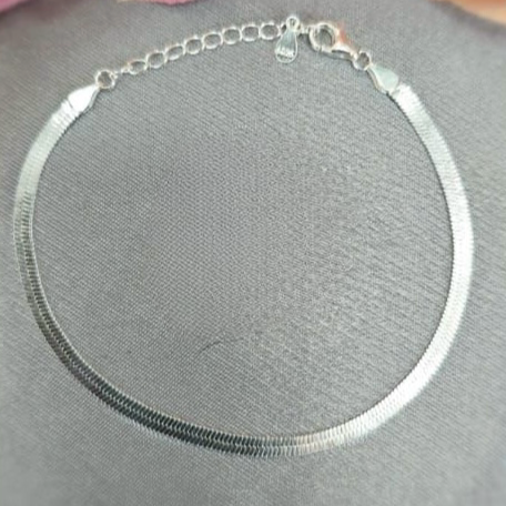 3mm Sterling silver soft Herringbone bracelet