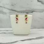 Golden Cubic Zirconia Earrings - Terciany 