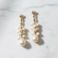 Gold pearl vine earrings - Terciany 