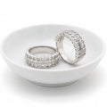 Sterling Silver Three Row Cubic Zirconia Band