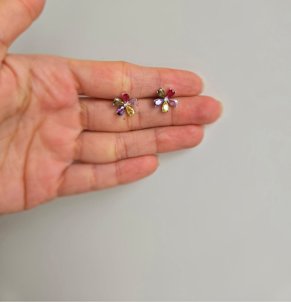 Colourful flower studs