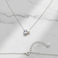 Oval Clear stone and freshwater pearl drop necklace - Terciany 