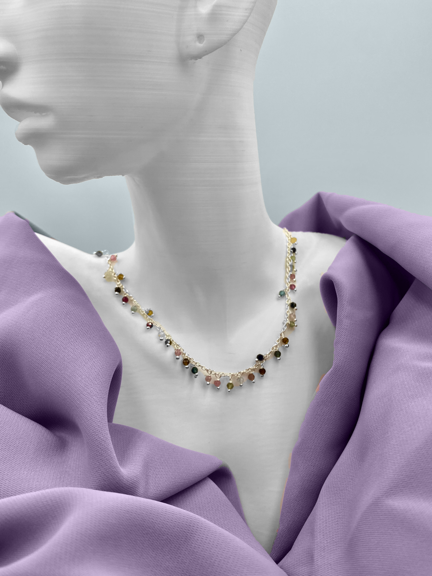 Tourmaline drops necklace