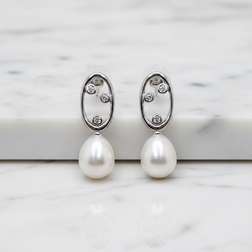 Stunning Freshwater Pearl On Oval Drops - Terciany 