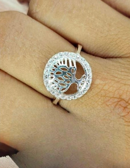 Sterling silver tree of live ring