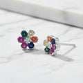 Rainbow Coloured Flower Studs - Terciany 