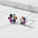 Rainbow Coloured Flower Studs - Terciany 