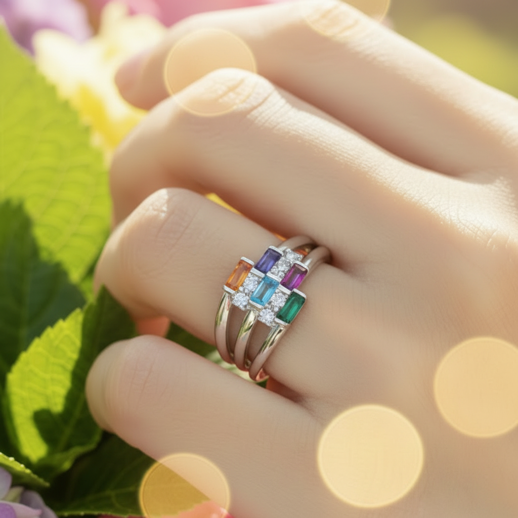 Modern Rainbow Ring - Terciany 