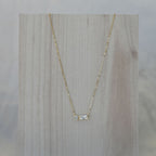 Square dot clear zirconia gold chain