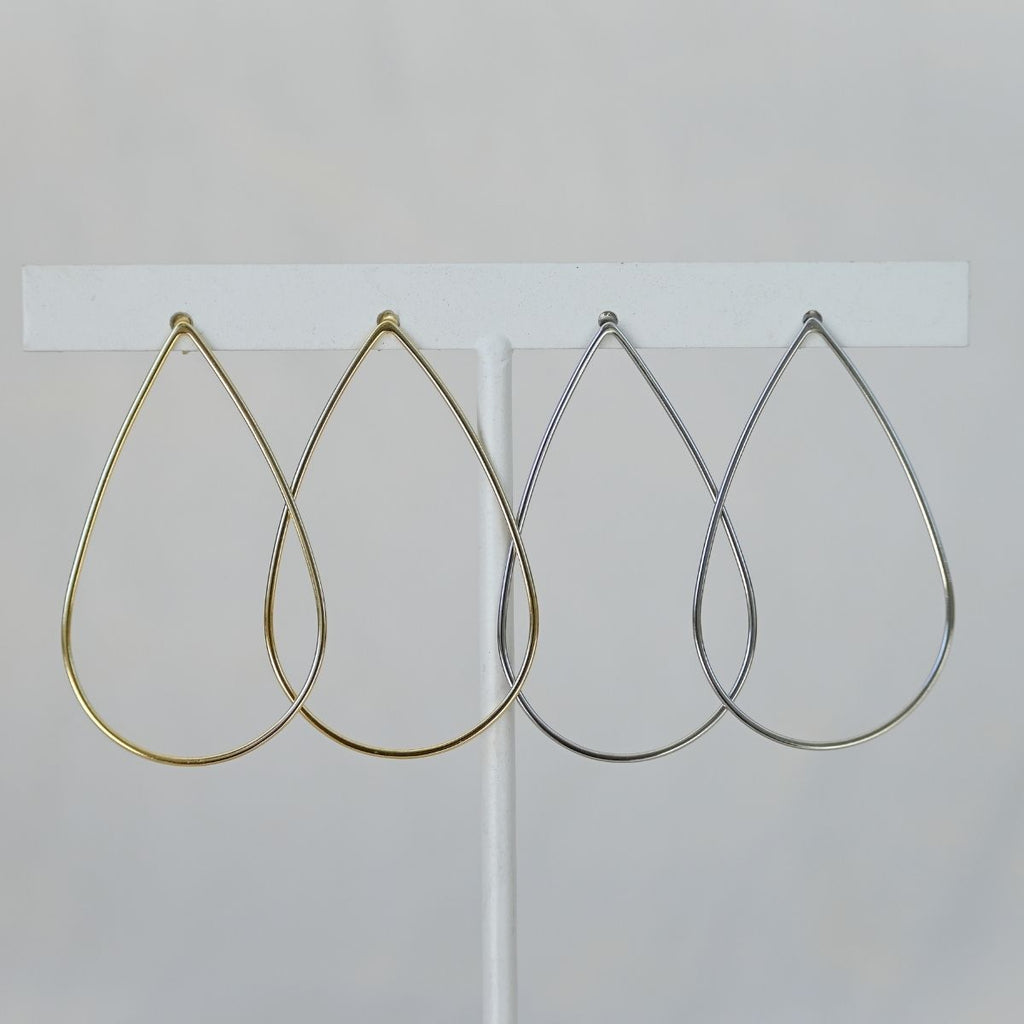 Large gold teardrop earrings