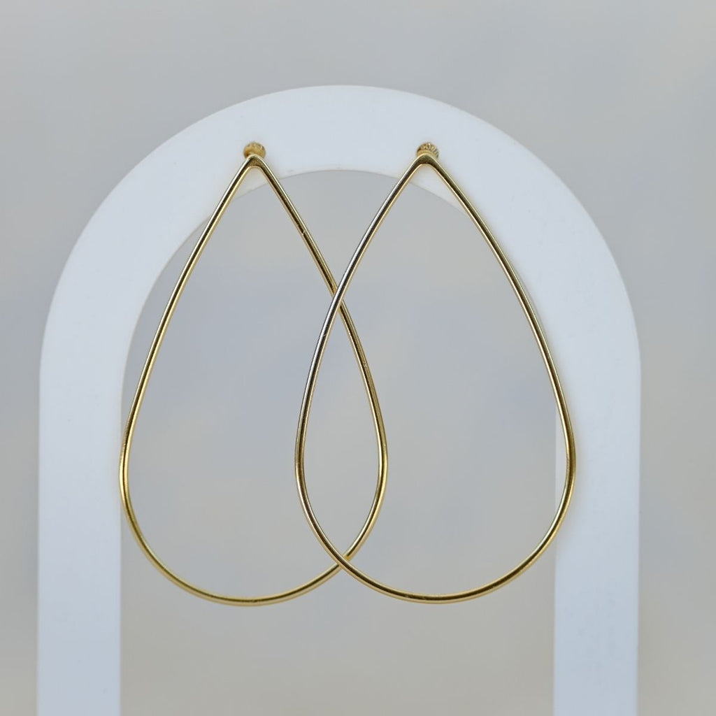 Large gold teardrop earrings