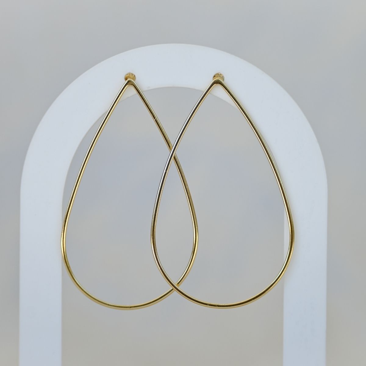 Large gold teardrop earrings
